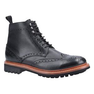 Cotswold Mens Rissington Commando Lace Up Leather Dress Boot / Black